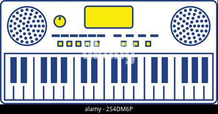 Music synthesizer icon. Thin line design. Vector illustration. Stock Vector