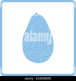 Avocado icon. Blue frame design. Vector illustration. Stock Vector