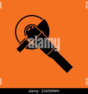 Grinder icon. Orange background with black. Vector illustration. Stock Vector