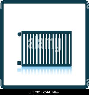 Icon of Radiator. Shadow reflection design. Vector illustration. Stock Vector