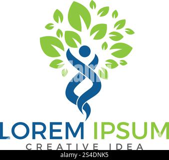 Holistic health logo design. Fitness and Wellness logo. Stock Vector