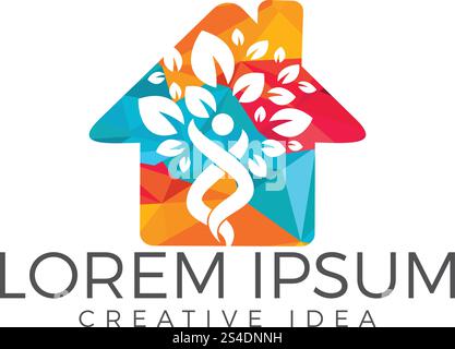 Holistic health logo design. Fitness and Wellness logo. Stock Vector