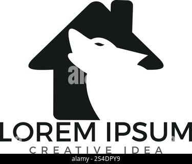 Wolf vector logo design. Home template design. Sport and strength sign. Stock Vector