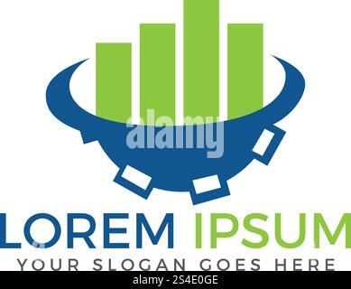 Business finance logo. Business economic logo. Technology, Industrial, market logotype idea. Stock Vector