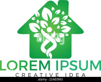 Holistic health logo design. Fitness and Wellness logo. Stock Vector