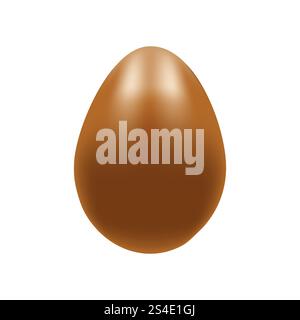 3d easter voluminous chocolate egg realistic , vector illustration Stock Vector