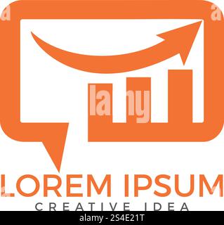 Chart Talk Logo Design. Business Talk Stats Logo Design Stock Vector