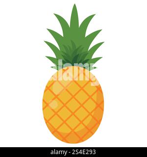Ripe pineapple. Vector illustration in flat style. Stock Vector