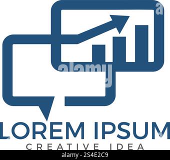 Chart Talk Logo Design. Business Talk Stats Logo Design Stock Vector