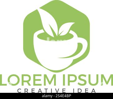 Cup of tea logo design. Healthy drink sign. Stock Vector