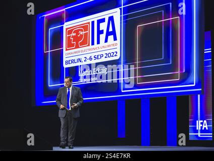 Martin Ecknig Chairman of the Management Board, CEO at the opening press conference of the International Consumer Electronics Fair on 31 August 2022 a Stock Photo