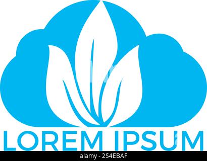 Cloud Leaf Logo Design. Stock Vector
