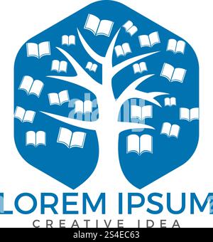 Education tree and books logo design. Institutional and educational vector logo design. Stock Vector