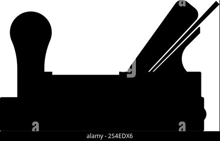 Jointer plane with wood icon black color vector illustration flat style simple image Stock Vector