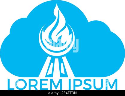 Creative concept with grilled sausage in a cloud shape. Grill bbq hotdog symbol. Fast food logo icon. Grill logo design concept. Tasty steak on fire and check sign makes cloud shape. Stock Vector