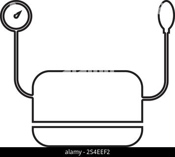 Pressure measuring apparatus Medical device for measuring blood pressure pulse Tonometer medical instrument icon black color vector illustration flat style simple image outline Stock Vector