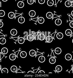 White sport bicycle seamless pattern design. Sport bike white color. Vector illustration. White sport bicycle seamless pattern design Stock Vector
