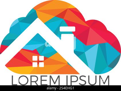 Modern cloud home vector icon logo design. Stock Vector