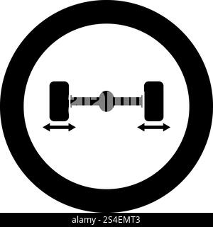 Fix car wheels Computer wheel balancer icon black color vector illustration flat style simple imagein circle round Stock Vector