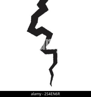 Textured crack on a wall or any surface. Hole in the middle. Stock Vector