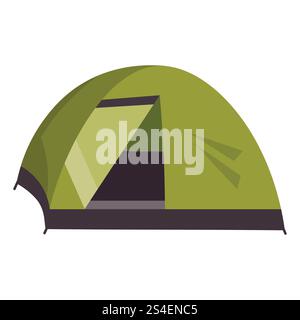 Cartoon camping tent in flat style isolated Stock Vector
