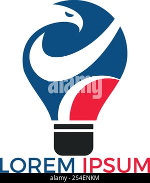 Eagle light bulb logo design. Creative idea concept design. Stock Vector