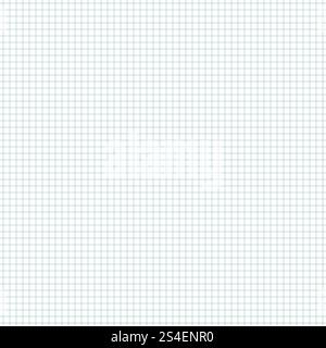 Mathematics seamless pattern. Square blue grid paper. Notebook sheet blank. Typography thin line template for education, notebooks production, school. Stock Vector