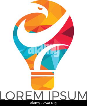 Eagle light bulb logo design. Creative idea concept design. Stock Vector