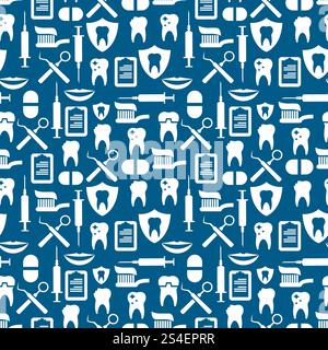 Dental service seamlss pattern - stomatology texture. Drawing background vector illustration. Dental service seamless pattern - stomatology texture Stock Vector