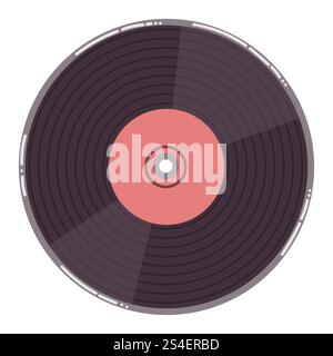 Retro phonograph record isolated on white background. Music retro vinyl record. Stock Vector