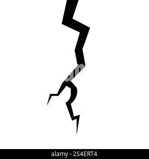 Straight crack on a concrete surface or wall. Element of damage, fracture surface Stock Vector