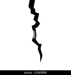 Broken wall with a crack. Textured damage isolated on a white background. Scratches lines on surfaces. Stock Vector