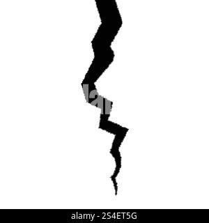 Broken wall with a hole. Crack on a surface. Texture. Stock Vector