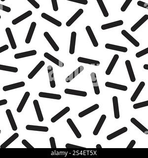 Confetti seamless pattern with messy sticks isolated on white background. Stock Vector