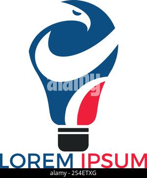Eagle light bulb logo design. Creative idea concept design. Stock Vector