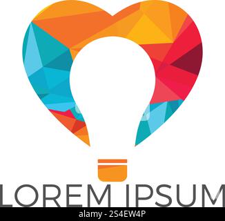 Heartlight Logo. Light bulb as heart vector logo design Stock Vector ...