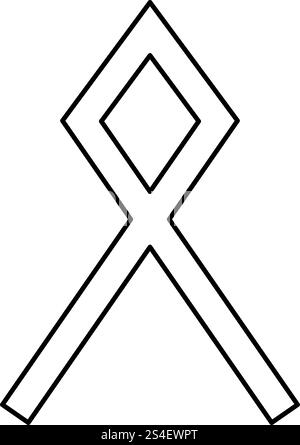 Odal Othil rune Othala symbol estate heritage sign icon black color ...