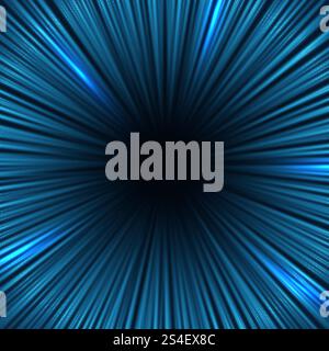 Radial blue light speed lines. Fast motion effect vector background. Radial line speed background illustration. Radial blue light speed lines. Fast motion effect vector background Stock Vector