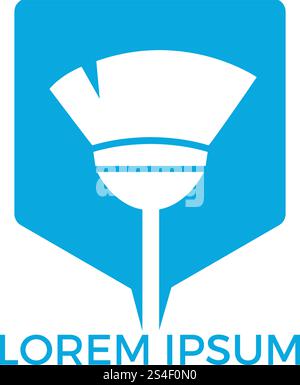 Cleaning service logo design. Concept of squeegee, purification, wet cleaning, mop, cleanup badge, sweeping. Stock Vector