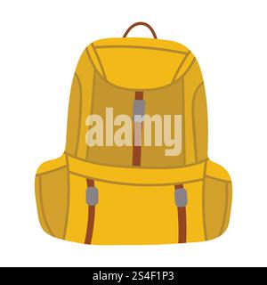 Cartoon camping backpack isolated on white background Stock Vector