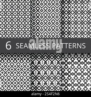 Arabic seamless ornamental vector patterns. Islam architecture endless decoration. Background pattern seamless in arabic geometric monochrome. Arabic seamless ornamental vector patterns. Islam architecture endless decoration Stock Vector