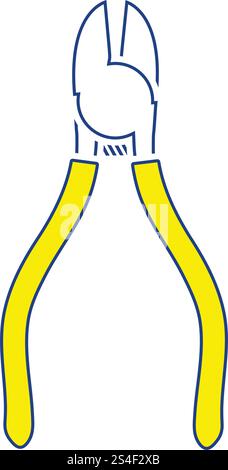 Icon of side cutters. Thin line design. Vector illustration. Stock Vector