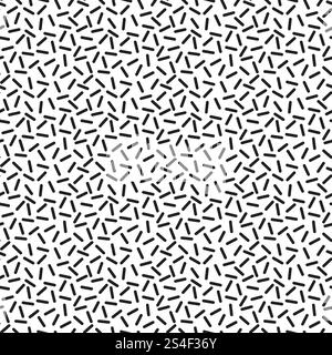 Confetti seamless pattern with messy sticks isolated on white background. Stock Vector
