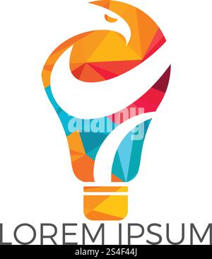 Eagle light bulb logo design. Creative idea concept design. Stock Vector