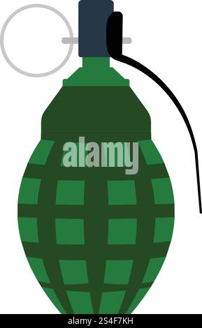 Defensive grenade icon. Flat color design. Vector illustration. Stock Vector
