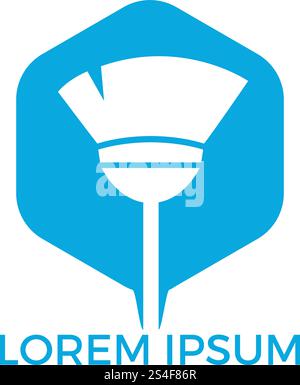 Cleaning service logo design. Concept of squeegee, purification, wet cleaning, mop, cleanup badge, sweeping. Stock Vector