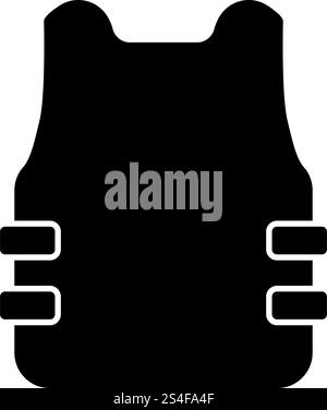 Bullet-proof vest flak jacket icon in circle round black color vector ...