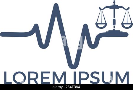 Pulse and balance logo design. Logo concept of antivirus, protection, insurance, privacy, guard. Stock Vector