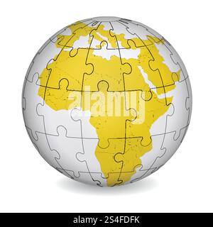 Cartographic puzzle of Africa. Infographics, cartography, business concept. Stock Vector