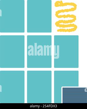 Wall tiles icon. Flat color design. Vector illustration. Stock Vector